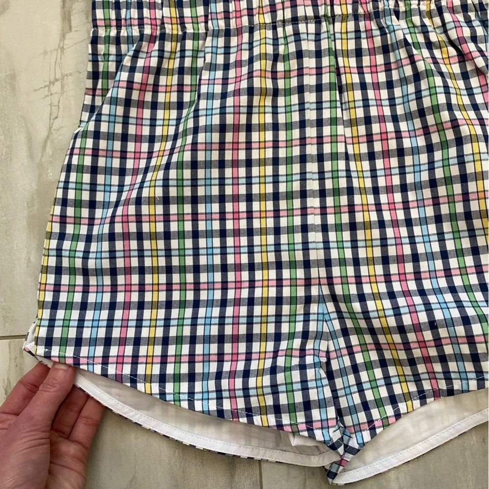 NWT TBBC Marion Rose Colorful Navy Plaid Sleeveless Jumpsuit Romper girls 7